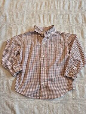 Janie and Jack boys 2T plaid long sleeve button up shirt VGUC